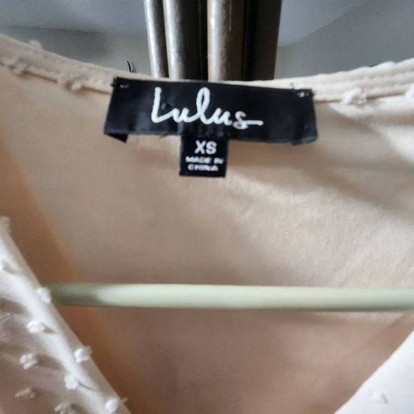 LULUS Next to You Cream Swiss Dot Ruffled Midi Dress xs - Picture 4 of 4